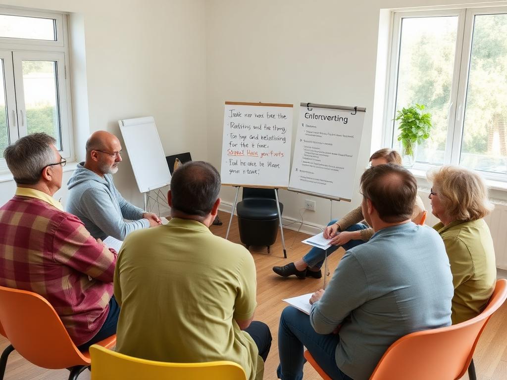 Grupo de adultos en un taller formativo sentados en círculo